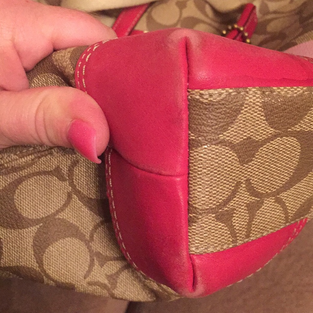 Coach pink stripe tote - Picture 3 of 3